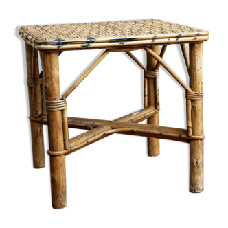 Table basse bout de canapé rotin