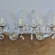 pair of double wall sconces with crystal pendants, made in Italy