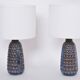 Pair of Tall Blue Mid-Century Modern Table Lamps model 3340 by Einar Johansen for Soholm