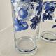 Set of 5 vintage glasses "Blue Fruit Pattern" 1970s - by Cervé Italy