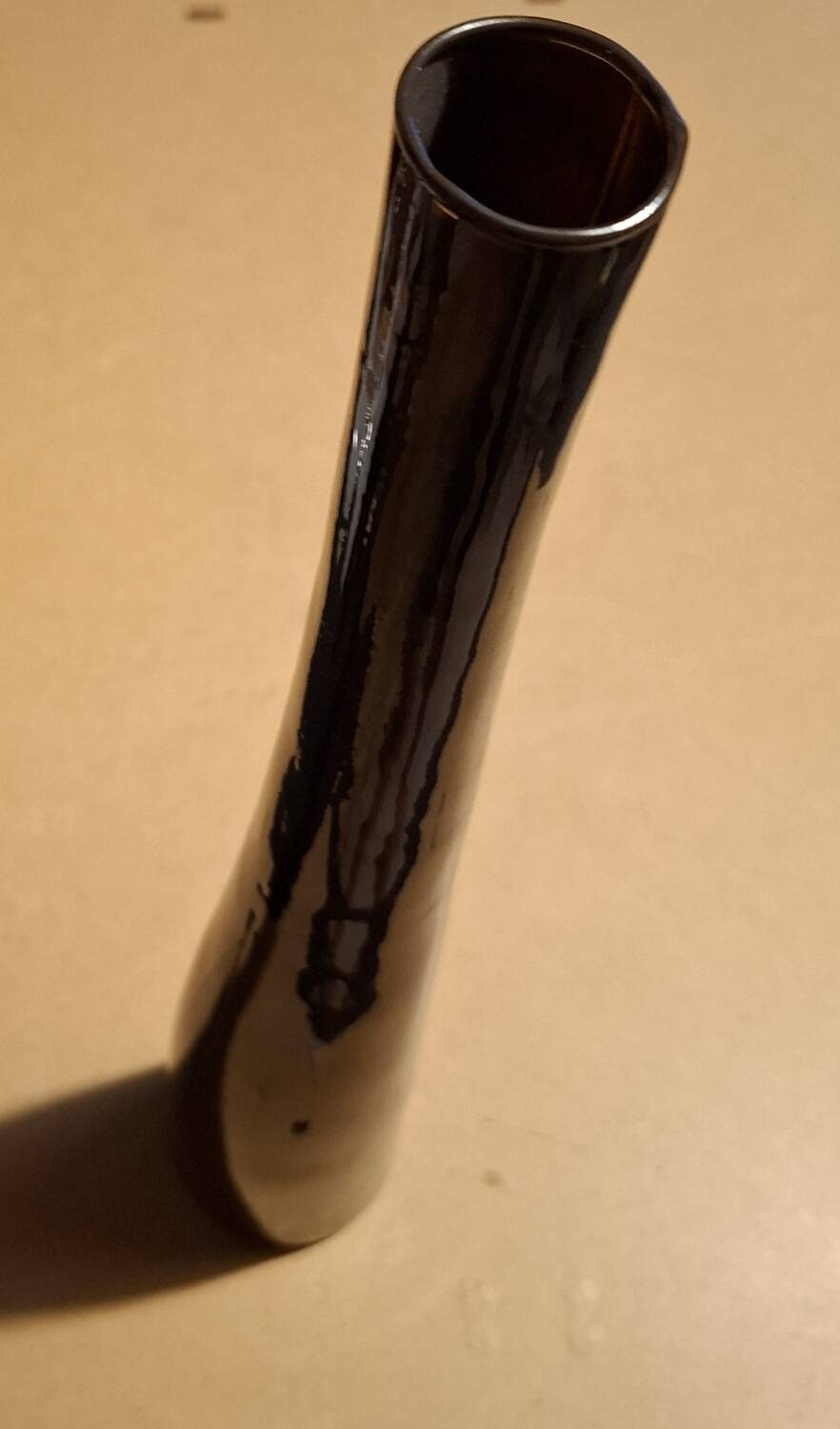 Hand-blown tilted vase