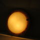 Vintage ceiling lamp, glass and faux bois de loupe, Spain 1970