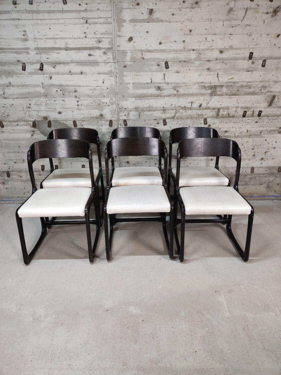 Lot de 6 chaises Baumann traineau