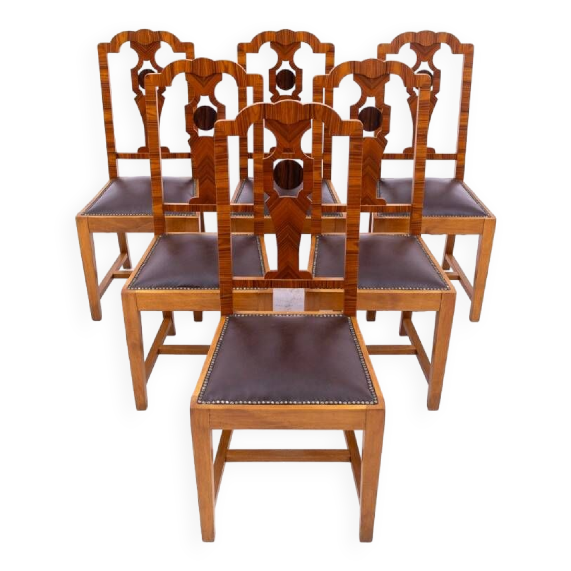Un ensemble de chaises Art Déco, années 1940, Pologne.