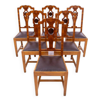 A set of Art Deco chairs, 1940s, Poland.