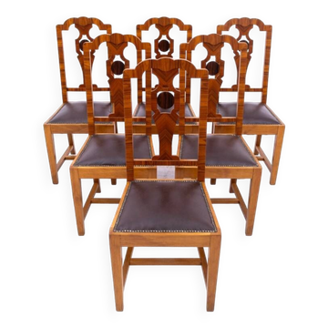A set of Art Deco chairs, 1940s, Poland.