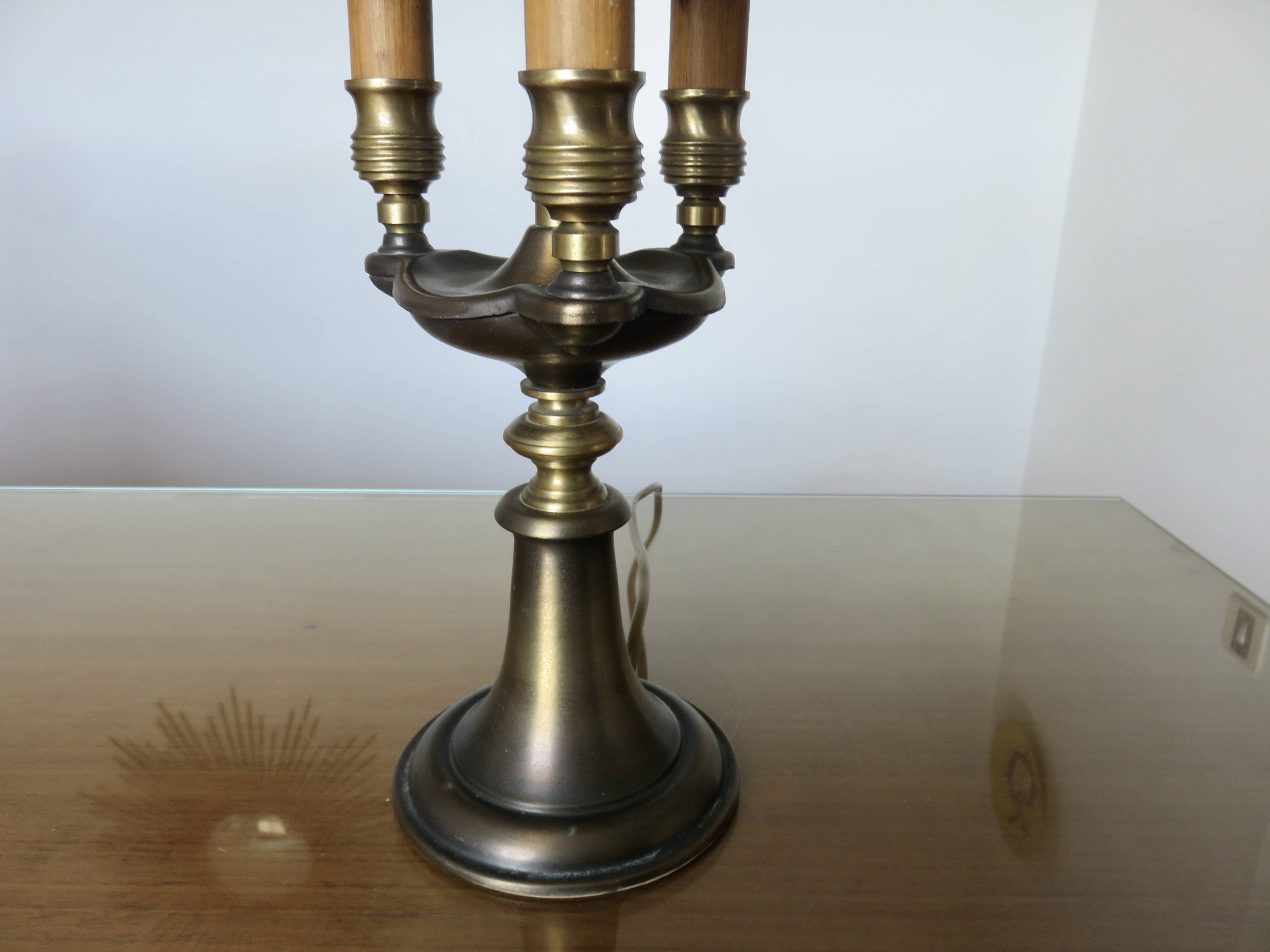 Bronze hot water bottle lamp with 3 lights