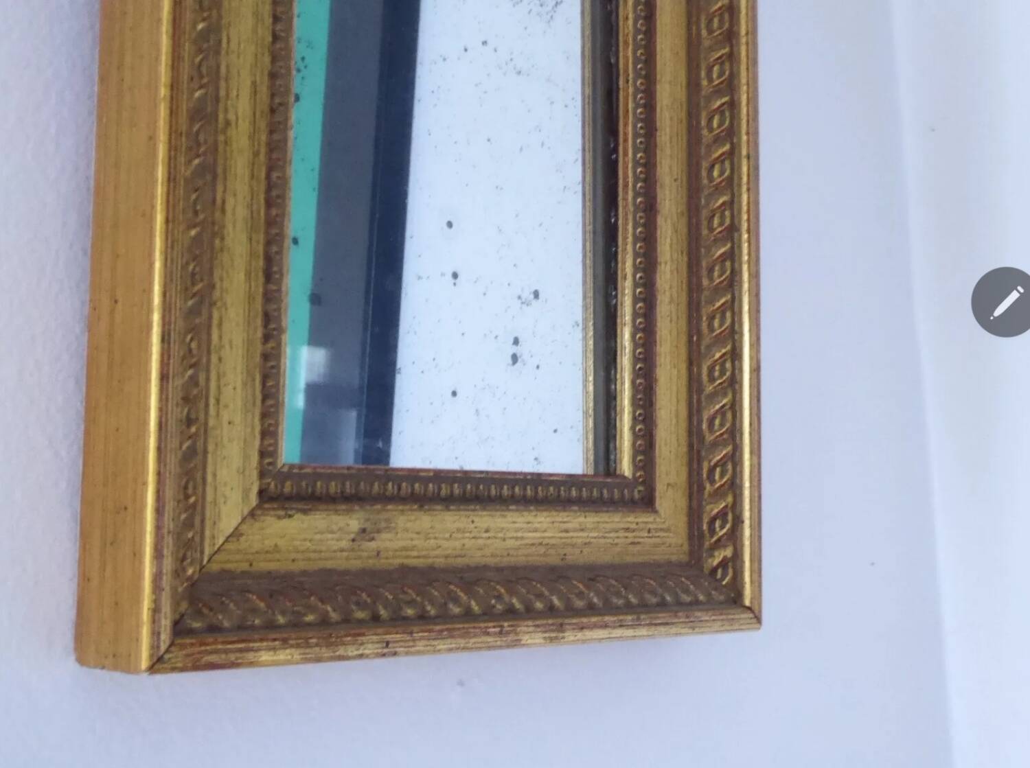 Small mercury mirror Wooden frame
