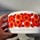 Rainbow bowl lotus orange and red vintage 70s tbe