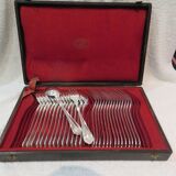 15 Christofle Spatours engraved RV 21.8cm table cutlery 30p early 20th century