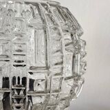 Ceiling light or globe wall light, moulded glass, 14 cm, porcelain rose.