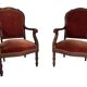 Pair of Louis Philippe armchairs in solid mahogany