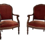 Paire de fauteuils Louis Philippe en acajou massif