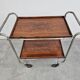 Bauhaus bar cart in walnut root veneer and steel