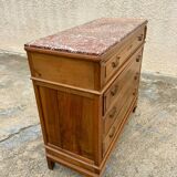 Louis XVI style chest of drawers with marble top