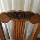 Set of 2 art deco oak chairs
