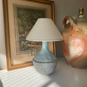 Pied de lampe céramique, câble tissu 2 M
