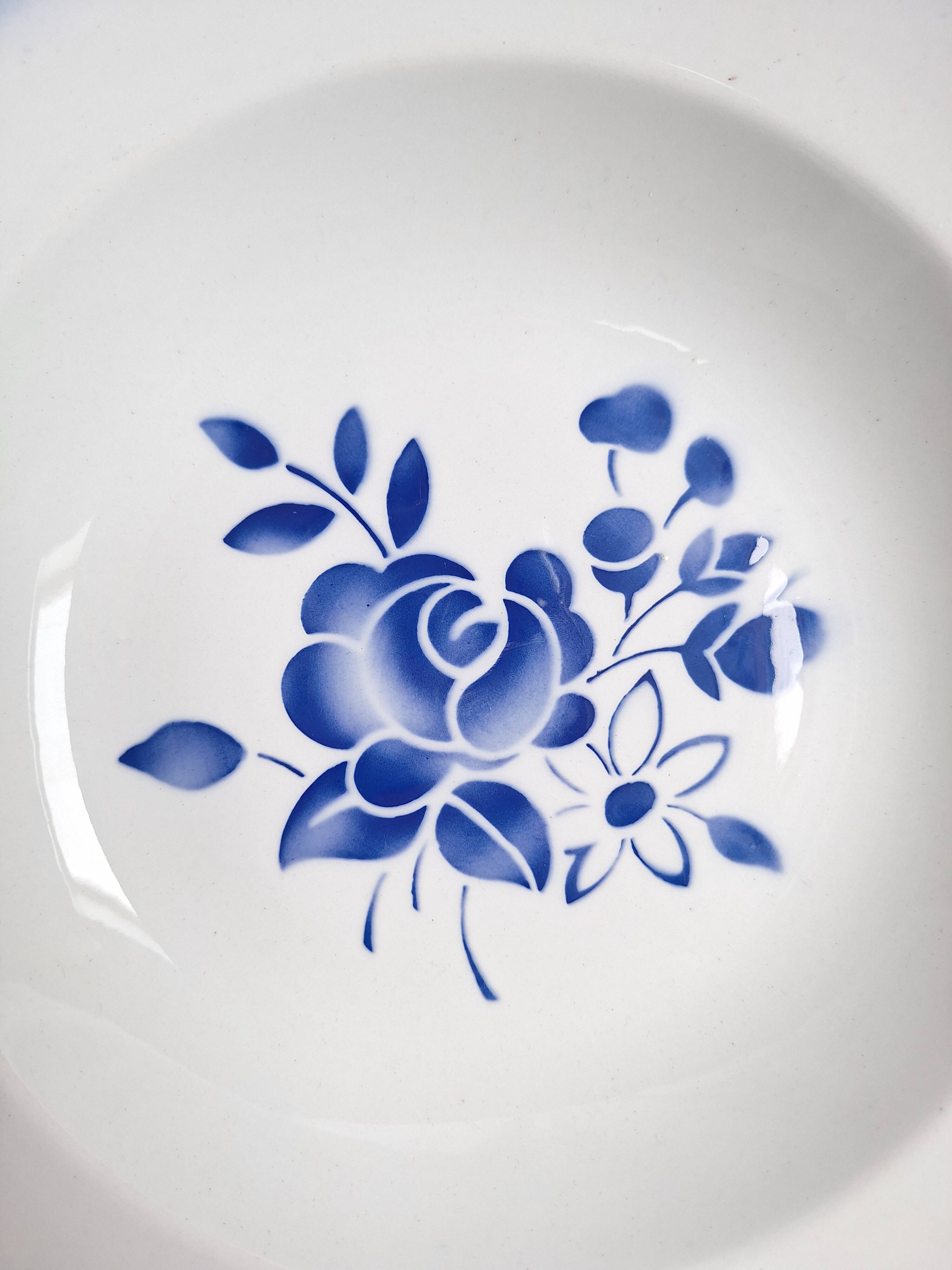 Badonviller art deco blue deep dish