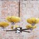 Art Deco Chandelier in Chrome, Beech, Walnut and Glass, Czech, 1920s