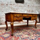Flat desk in natural wood Louis XV style