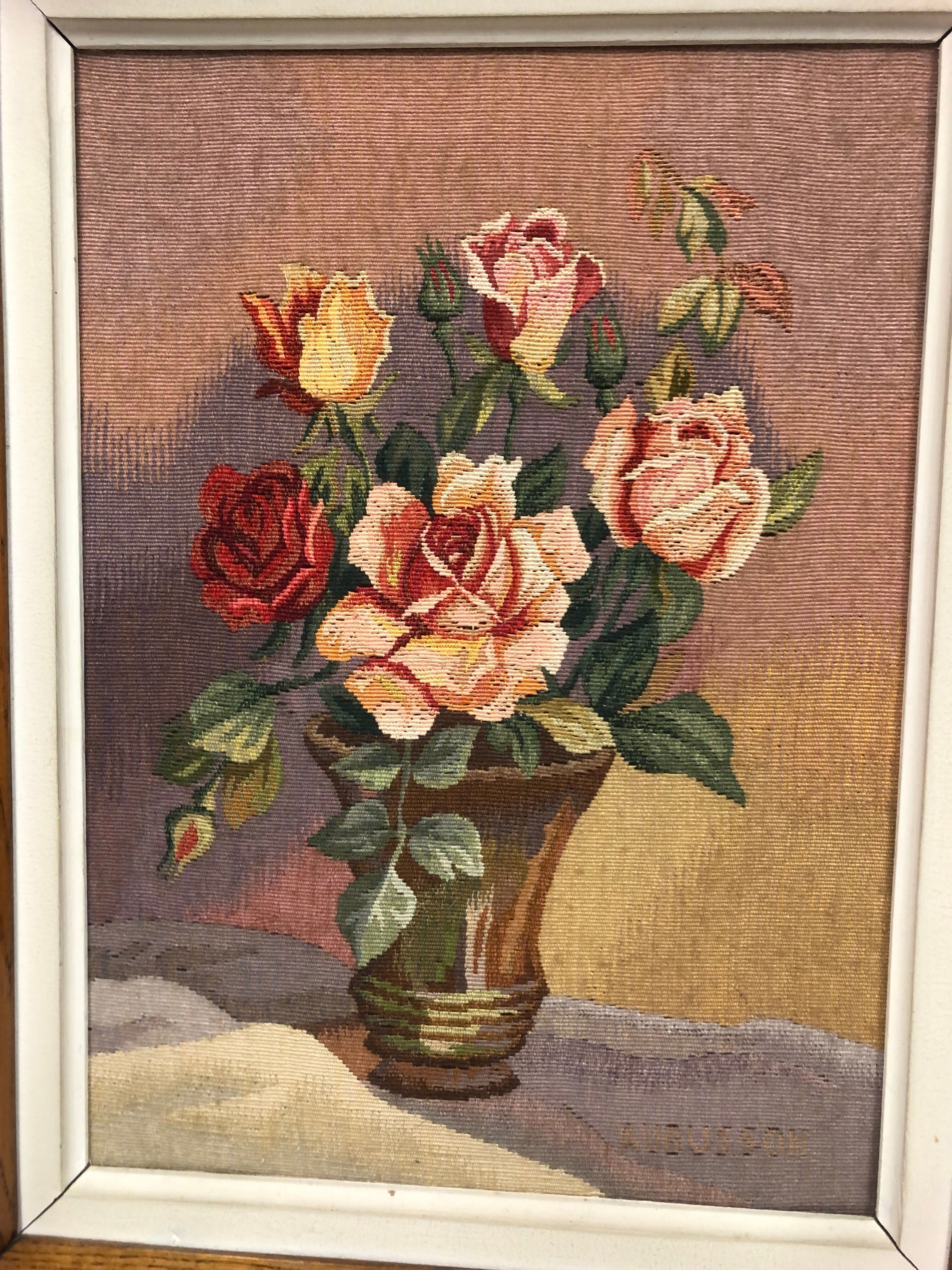 framed aubusson tapestry