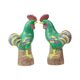 Pair of Glazed Polychrome Roosters Chinese Porcelain 34cm