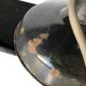 Pair of workshop pendant lights in grey/white enamelled sheet metal
