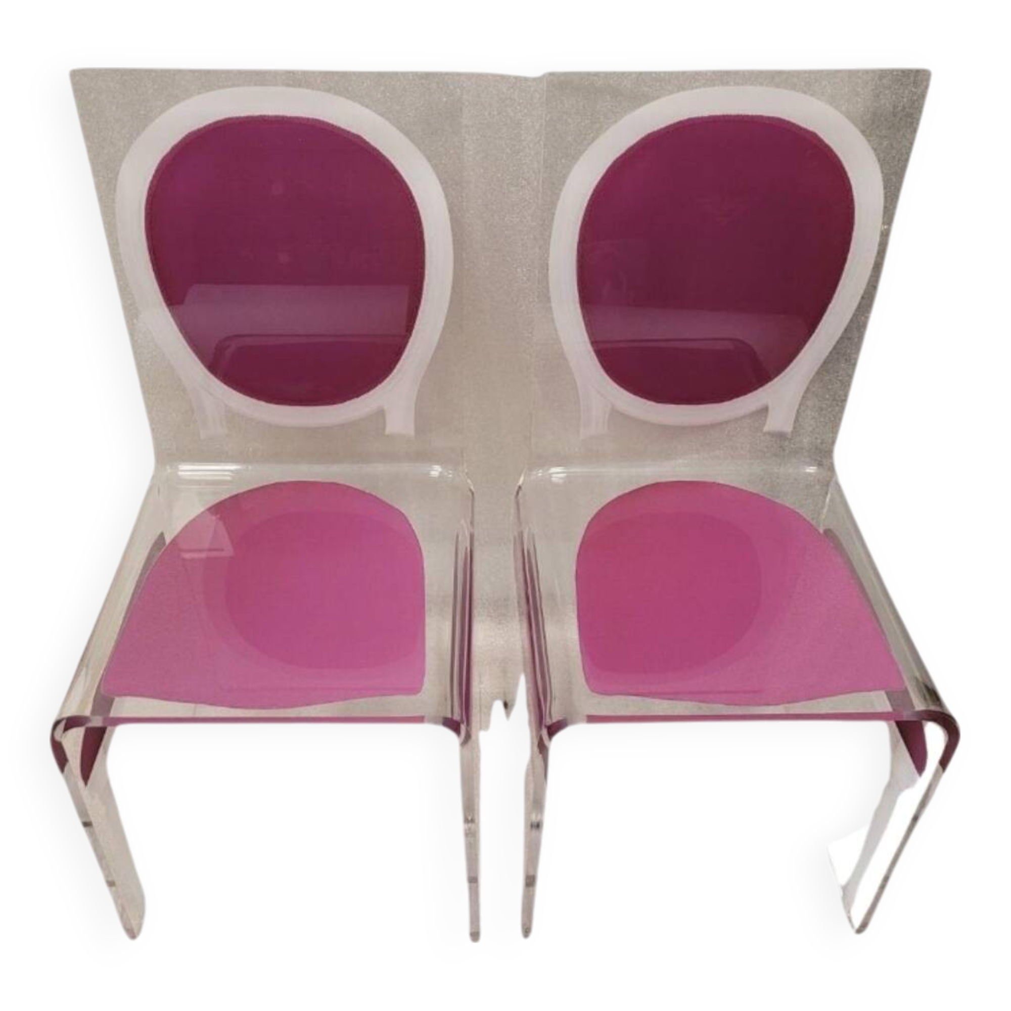 Pair of chairs “Ghost”, JC de Castelbajac for Acrila, Vidrio acrílico, after Philippe Starck – Fra