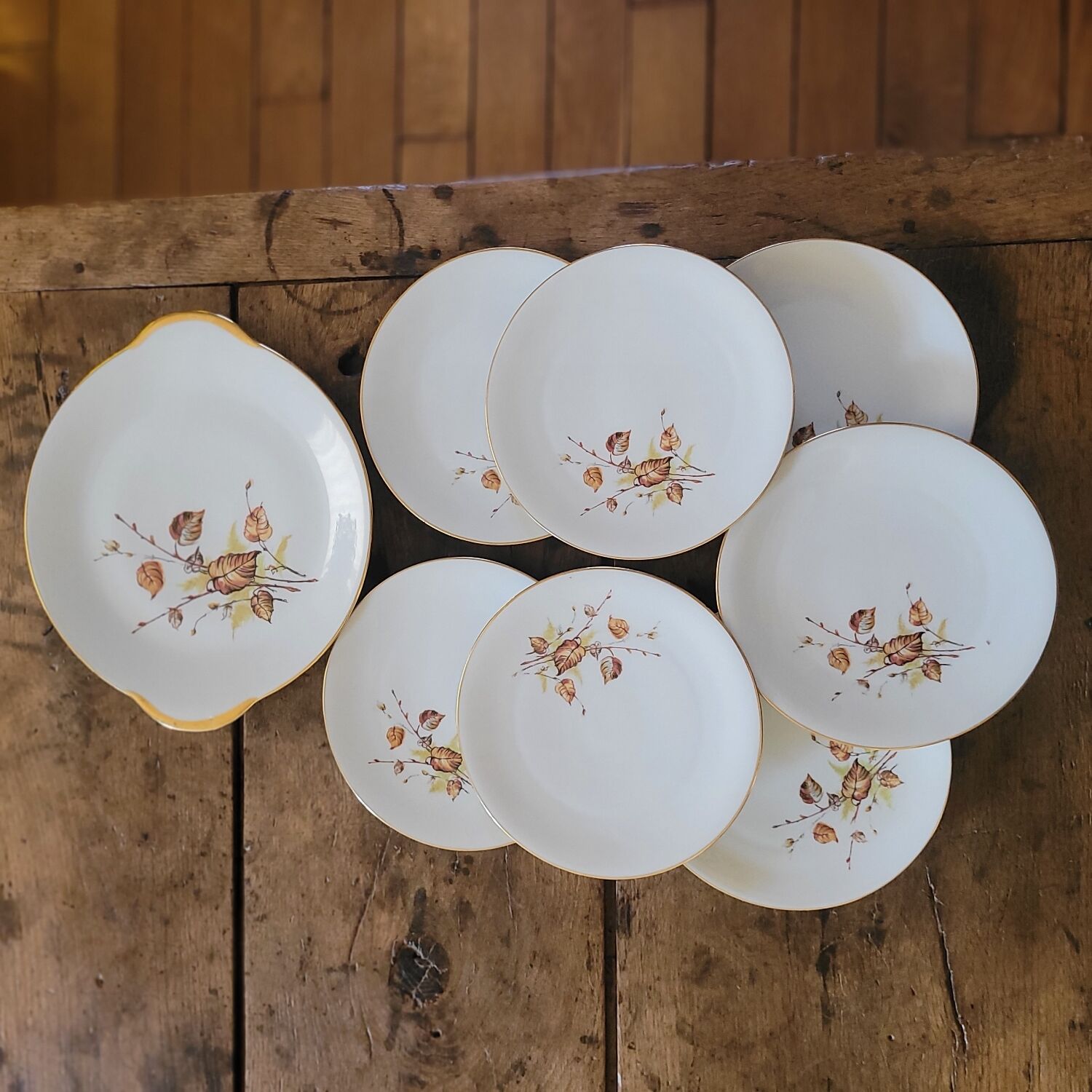 Assiettes à dessert & Plat Porcelaine Royal Émail de Vierzon