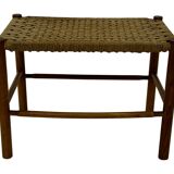 Vintage Stool Danish Papercord Rope small Stool Mid Century