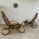 Set of 2 rattan lounge chairs armchairs Italian design from the 60s vintage rattan
