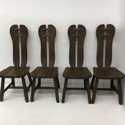 Set of 4 Belgian Brutalist Dining Chairs from De Puydt, 1970’s