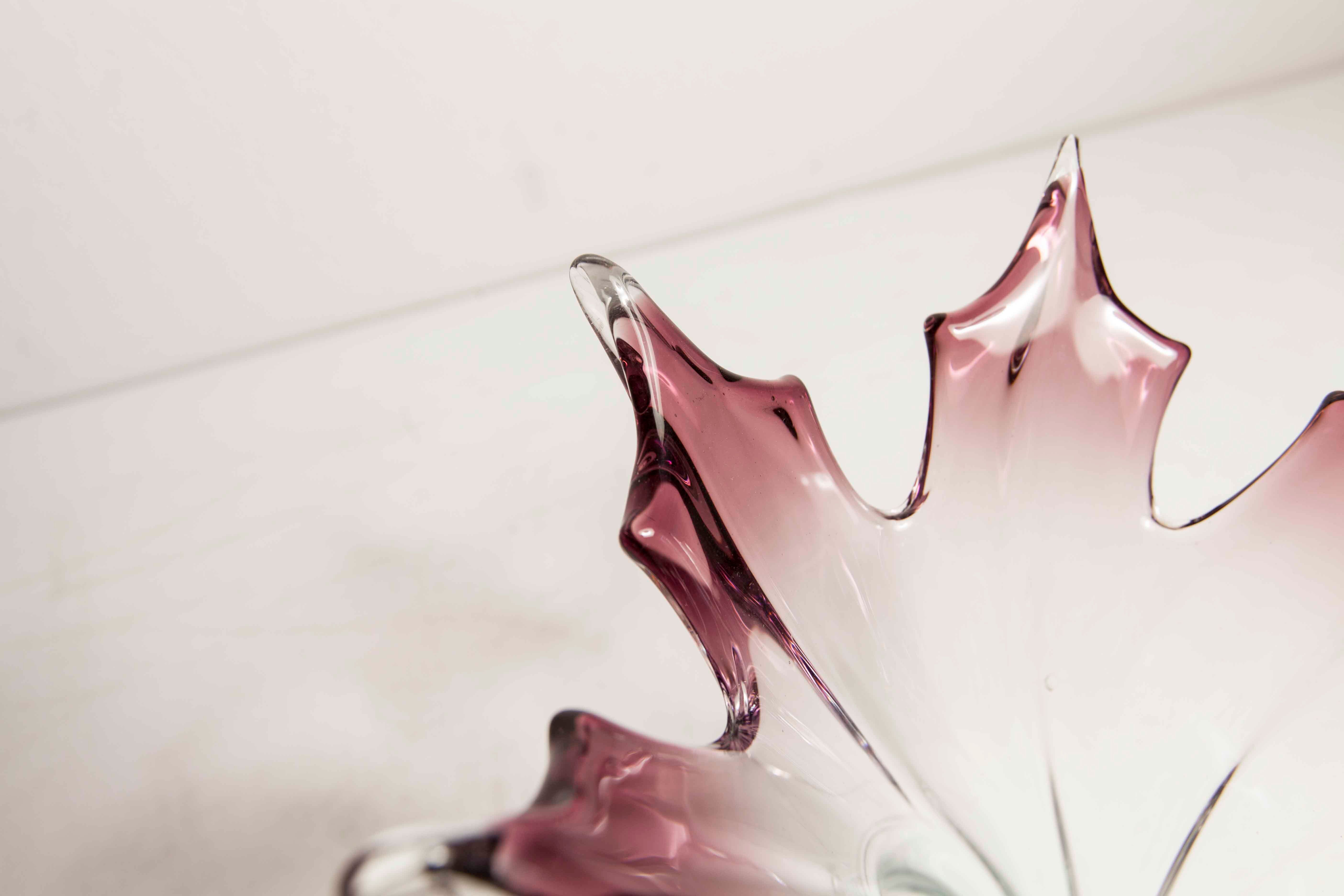 Vase in Murano glass by Fratelli Toso H 27.5cm