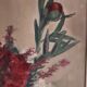 HST painting bouquet of peony flowers signed Henri Marcel-Martin vintage 1950