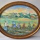 Oil Painting on Panel Landscape Flower Picking Pyrenees Gil Valota