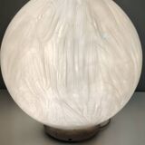 Spheric White Murano Blown Glass Table Lamp by La Murrina with Murrines