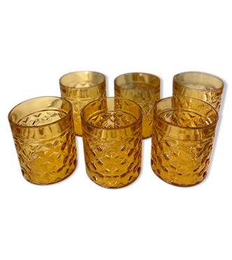 6 verres ambrés Pernod