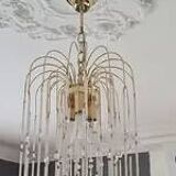 Italian waterfall chandelier, glass beads and tassels