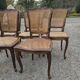 Serie de 6 chaises Louis XV bois et cannage