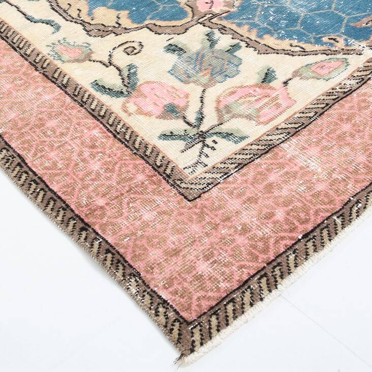 7x10 Blue & Green Handmade Turkish Vintage Rug, 211x320 Cm SK4996