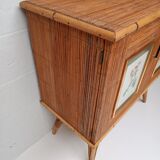Split bamboo and rattan sideboard 50/60s