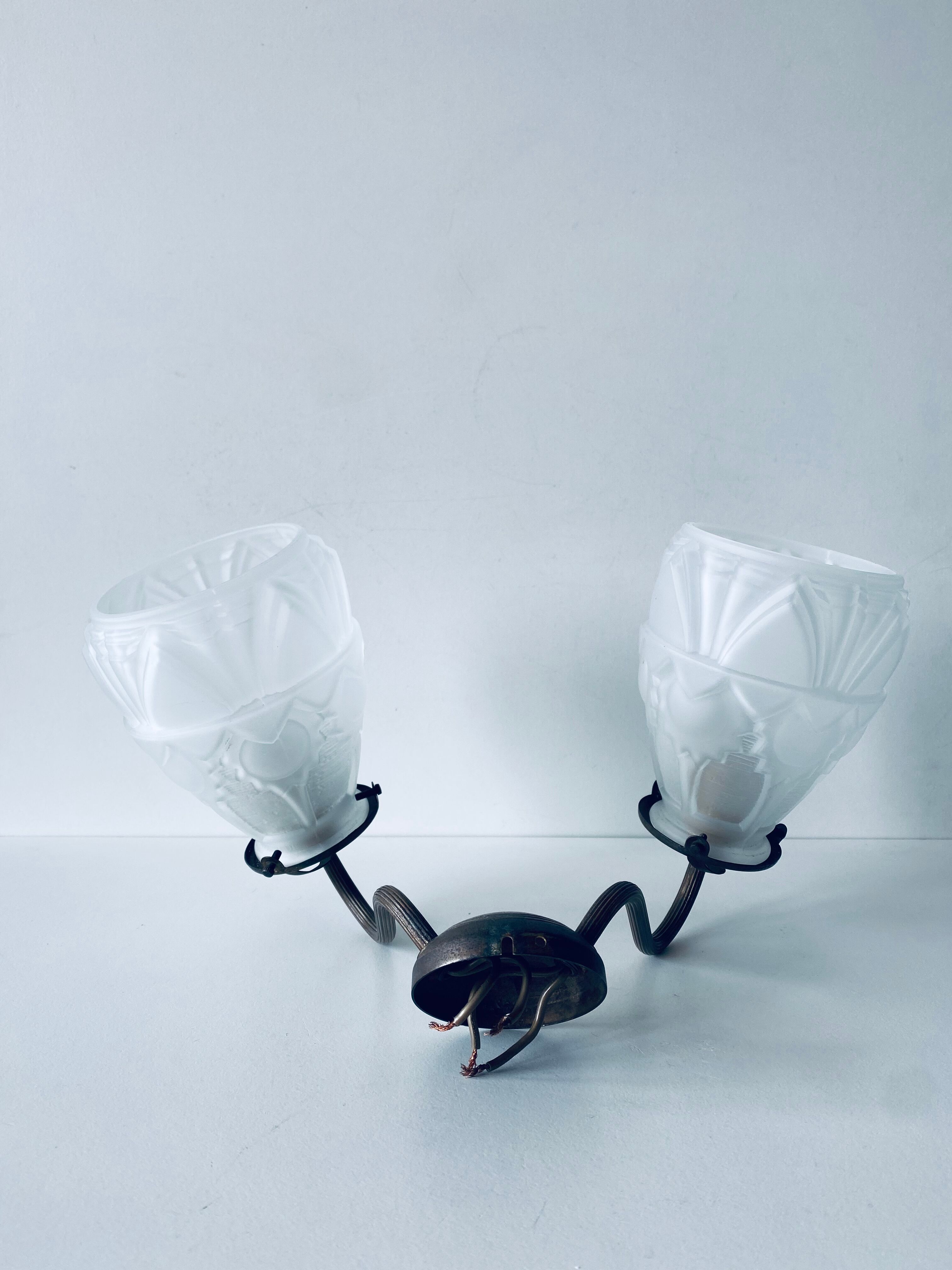 Art Deco wall lamp double fires