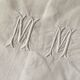Linen thread sheet with monogram M M