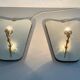 Pair of brass wall lights with mirrors, mid-20th century, Italy, 1960.