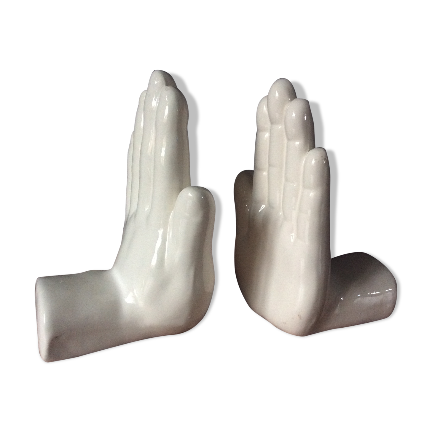 Pair of vintage bookends Ceramic hands