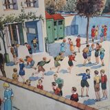 School poster 50s, Rossignol editions, cardinal points the school plan