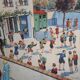 School poster 50s, Rossignol editions, cardinal points the school plan