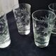 4 Verres à eau ou orangeade en verre gravé