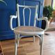 Chair / armchair cannage and wood painted shaby vintage