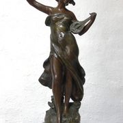 Ancient statue in bronze "Melody" after Auguste Moreau – Art Nouveau